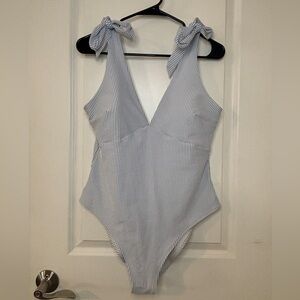 H&M Blue Stripe Swimsuit